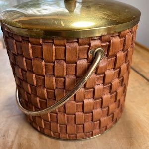 Vintage Brown Gold Ice Bucket